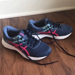 ASICS, women size 7 new tennis shoes/athletic shoes pink and blue